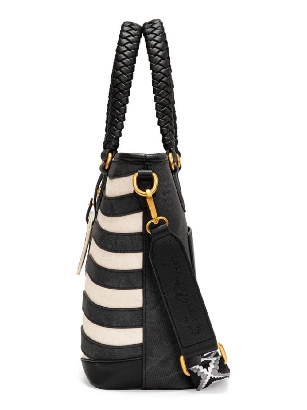 Montana West American Flag Braided Concealed Carry Tote Bag Black - Picture 5 of 11